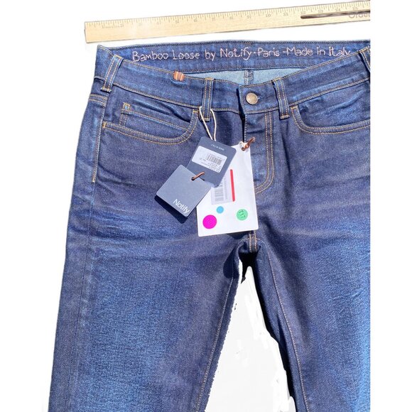 Atelier Notify Bamboo Loose Dark Blue Women's Jeans‎ 27 NWT - Picture 1 of 5